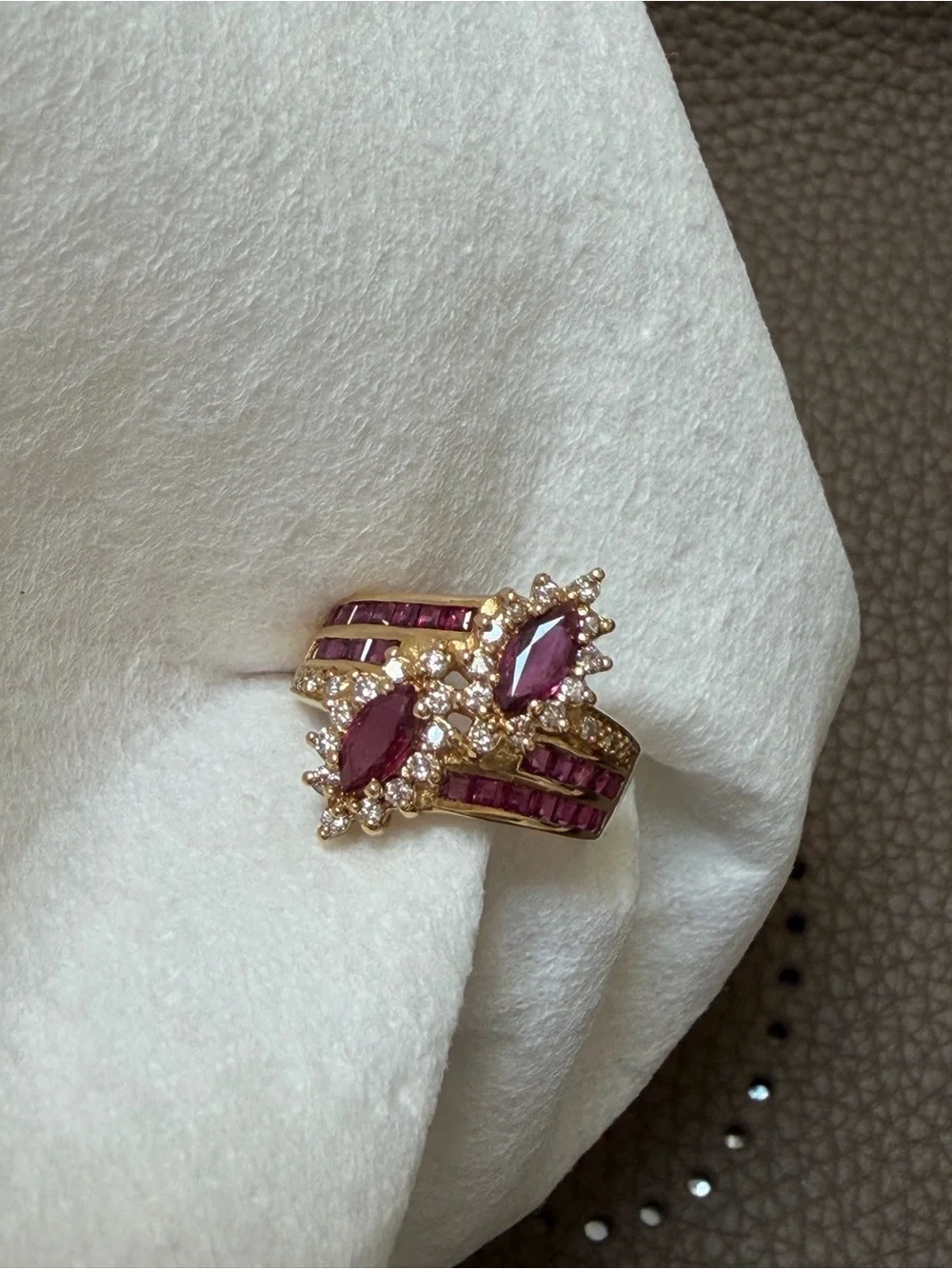 18k Ruby & Diamond Vintage Toi Et Moi Ring